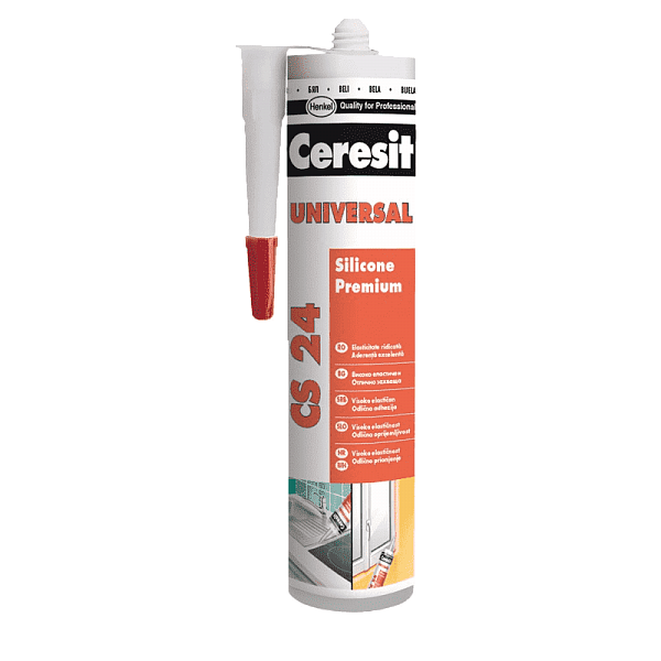 Универсальный силиконовый герметик Ceresit CS 24 прозрачный 280 мл